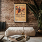 French Exhibition Poster Print – 1917 Architecture Show Reprint – Regional Village Scene with Timber Buildings and Red Accents - Just Great Posters
