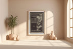 Vintage Poster Exhibit Print – 1895 Mechanics Fair Reprint – Art Nouveau Black & White Illustration with Flowing Line Art Style - Just Great Posters