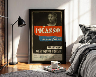 Vintage Exhibition Poster Print – Picasso 40 Years of His Art WPA Reprint – Art Institute of Chicago 1950s Modernist Design - Just Great Posters