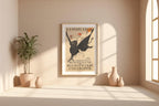Vintage Art Exhibition Poster Print – Leipzig 1914 Reprint – Mythical Griffin Rider with Fire and Typography in Dramatic Style - Just Great Posters