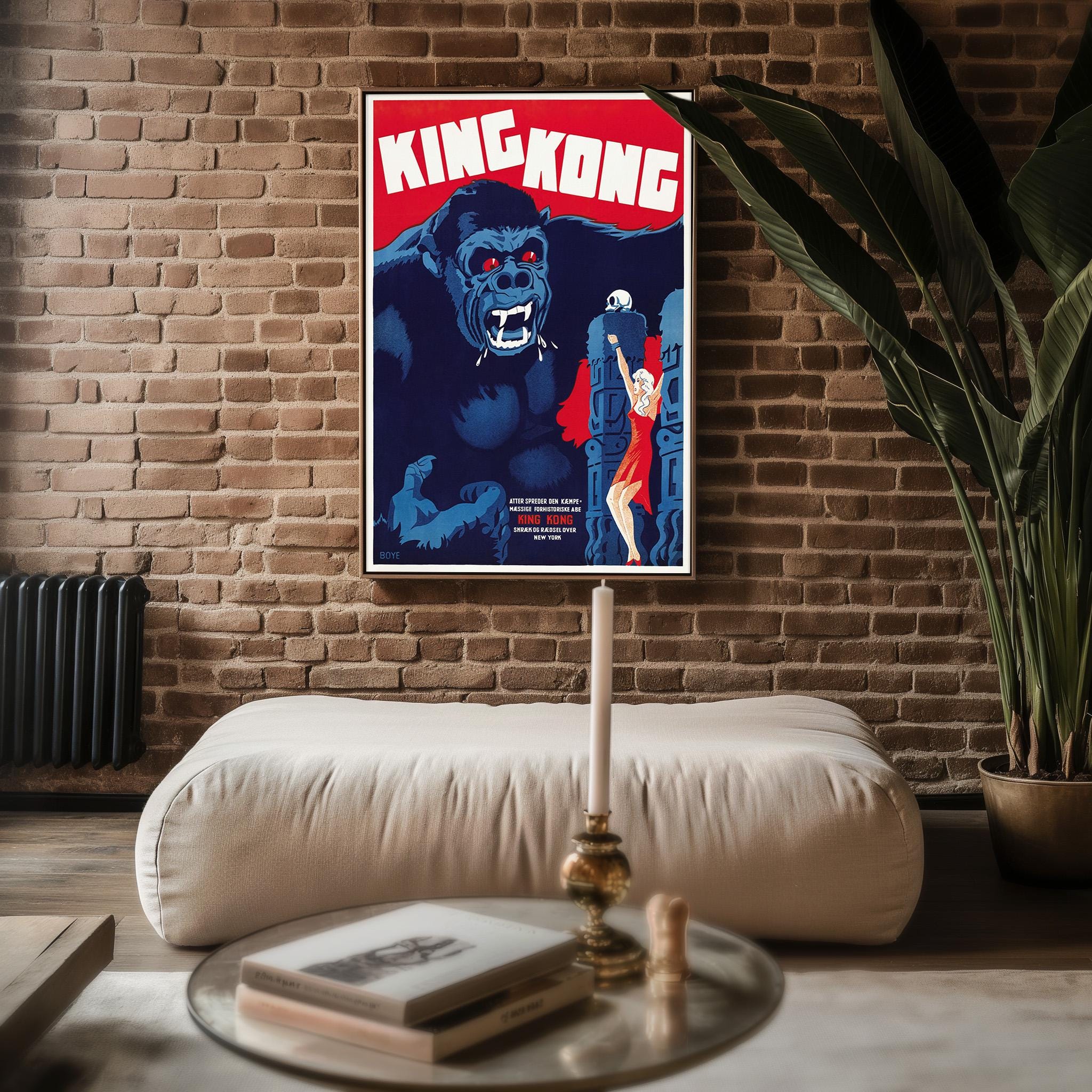 1930s monsters Vintage King Kong Poster Print – 1930s Monster Movie Art with Retro Ho