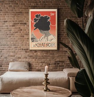 Vintage Le Chat Noir Poster Print – 1890s French Art Nouveau Style with Silhouette Woman – Parisian Black Cat Cabaret Wall Art - Just Great Posters