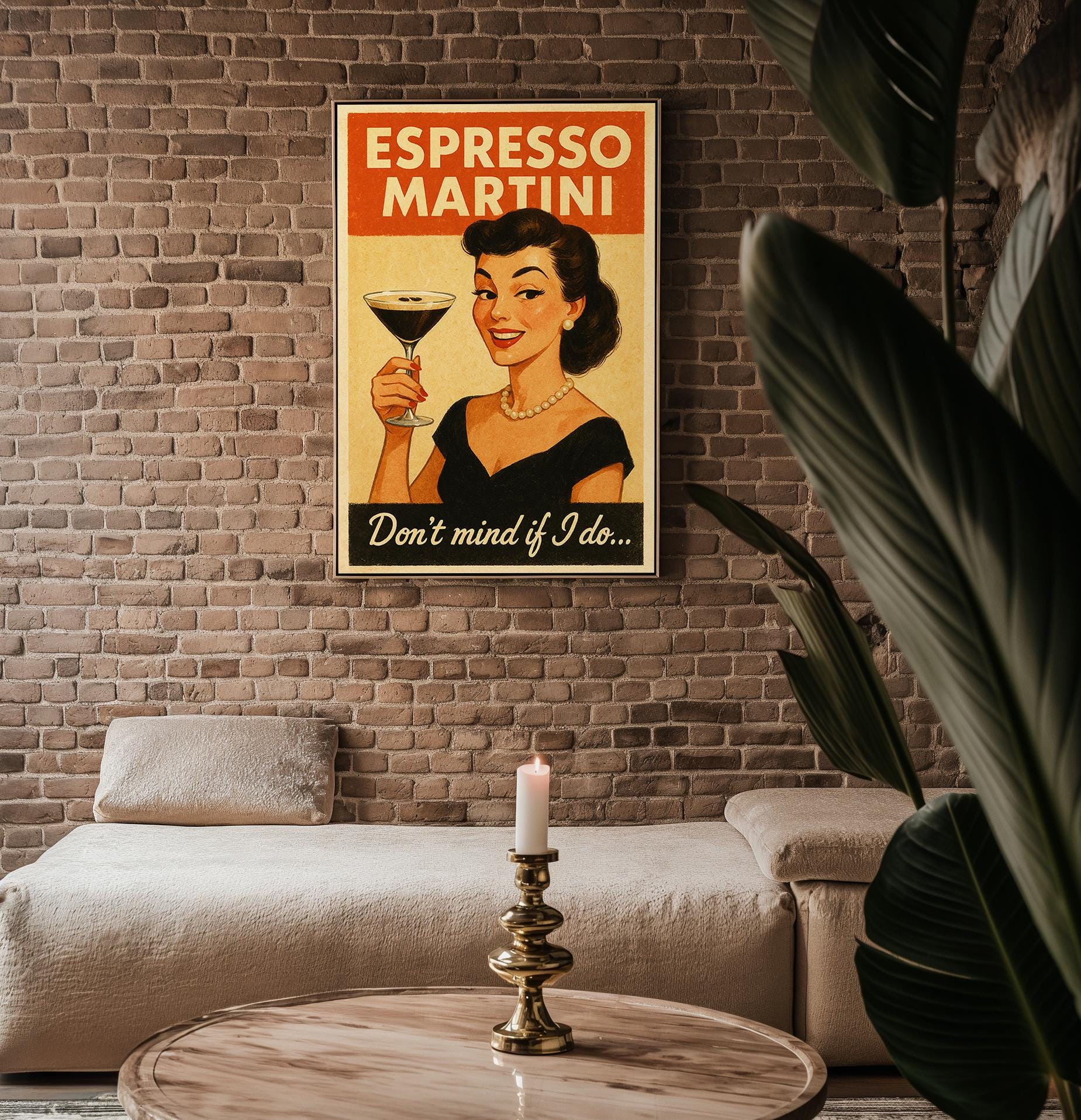 Funny Espresso Martini Poster – Retro Cocktail Wall Art – “Don’t Mind If I Do” Bar Print – Vintage Style Boozy Gift – Chic Home Bar Decor - Just Great Posters