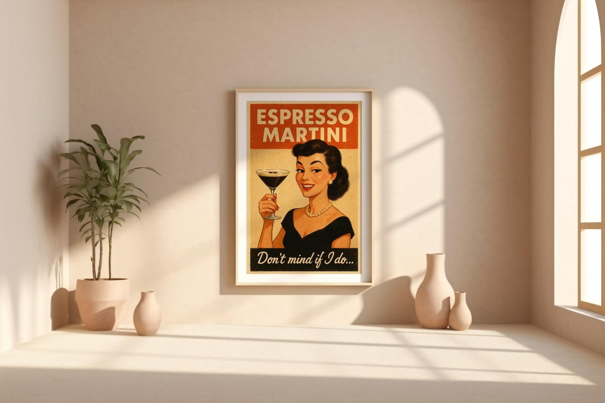 Funny Espresso Martini Poster – Retro Cocktail Wall Art – “Don’t Mind If I Do” Bar Print – Vintage Style Boozy Gift – Chic Home Bar Decor - Just Great Posters