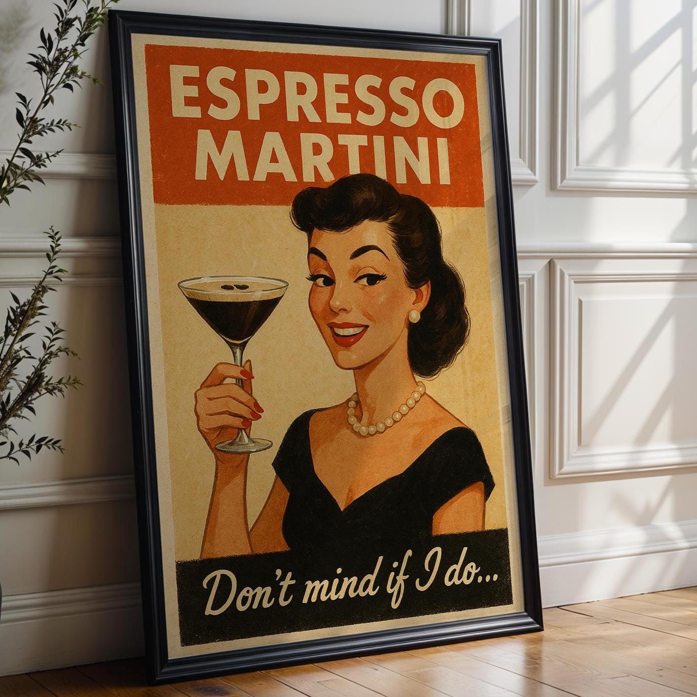 Funny Espresso Martini Poster – Retro Cocktail Wall Art – “Don’t Mind If I Do” Bar Print – Vintage Style Boozy Gift – Chic Home Bar Decor - Just Great Posters