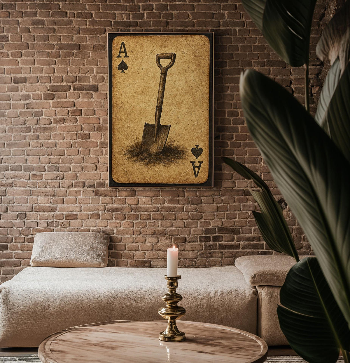Ace of Spades Garden Art Print – Rustic Shovel Poster for Gardeners, Vintage Playing Card Wall Art with Earthy Tool Symbol and Soil Vibes - Just Great Posters