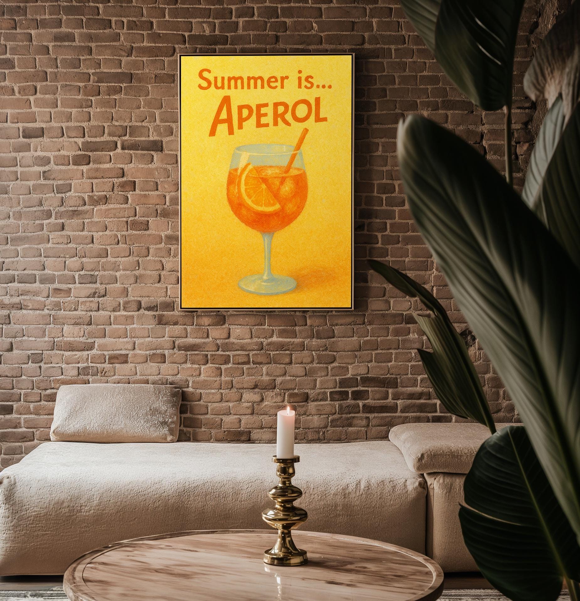 Aperol Spritz Summer Print – Retro Cocktail Poster with Orange Drink Illustration, Bold Pop Wall Art for Kitchen, Bar or Patio Vibes - Just Great Posters