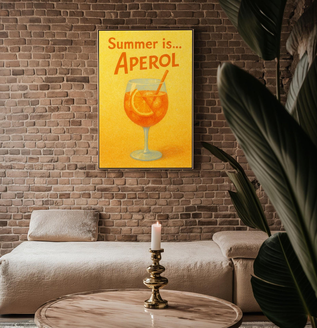 Aperol Spritz Summer Print – Retro Cocktail Poster with Orange Drink Illustration, Bold Pop Wall Art for Kitchen, Bar or Patio Vibes - Just Great Posters