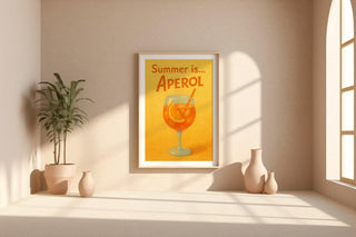 Aperol Spritz Summer Print – Retro Cocktail Poster with Orange Drink Illustration, Bold Pop Wall Art for Kitchen, Bar or Patio Vibes - Just Great Posters