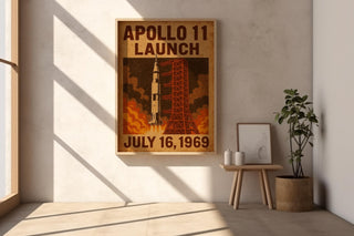 Apollo 11 Launch Poster – Vintage NASA Space Print, July 16 1969 Moon Mission Wall Art, Historic Rocket Launch Poster for Space Lovers - Just Great Posters