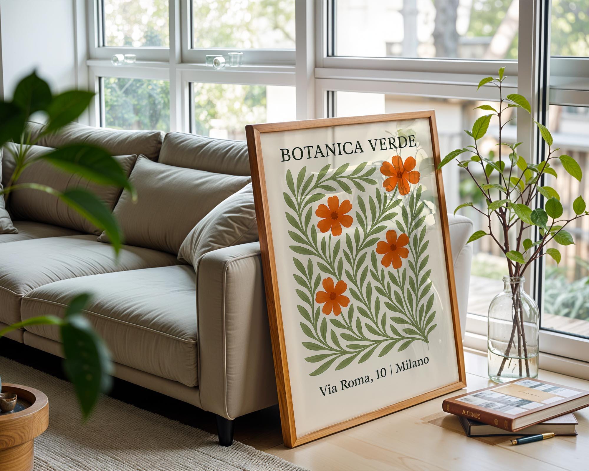Botanical Wall Art, Italian Flower Poster, Greenery Plant Print, Milano Travel Decor, 260gsm Paper, Free Shipping - Just Great Posters