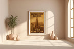 Vintage New York Poster – Empire State Building Art Print with Sepia Cityscape, Retro Travel Wall, Printed on 260gsm Paper, Free Shipping - Just Great Posters