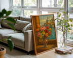 Venetian Flower Vase Art Print – Romantic Italy Window View Poster, Impressionist Floral Wall Art - Just Great Posters