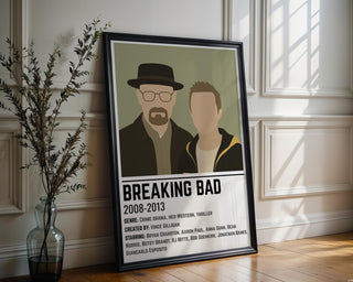 Breaking Bad Character Duo Poster | Minimalist Crime Drama Wall Art | Gritty Cult TV Print for Fans of Dark Humor & Antiheroes - Just Great Posters