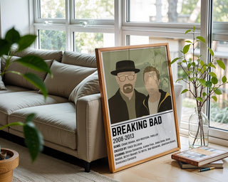 Breaking Bad Character Duo Poster | Minimalist Crime Drama Wall Art | Gritty Cult TV Print for Fans of Dark Humor & Antiheroes - Just Great Posters