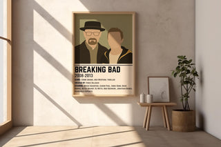 Breaking Bad Character Duo Poster | Minimalist Crime Drama Wall Art | Gritty Cult TV Print for Fans of Dark Humor & Antiheroes - Just Great Posters