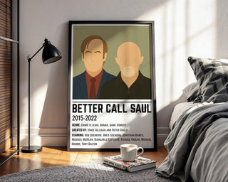 Better Call Saul Character Poster | Clean Minimalist Print of Cult Crime Show | Dark Comedy Legal Drama Wall Art for TV Lovers - Just Great Posters