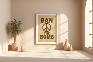 Ban the Bomb Peace Poster | Vintage Protest Art Print with Bold Typography | 1960s Anti - War Movement Wall Art | Free Shipping - Just Great Posters
