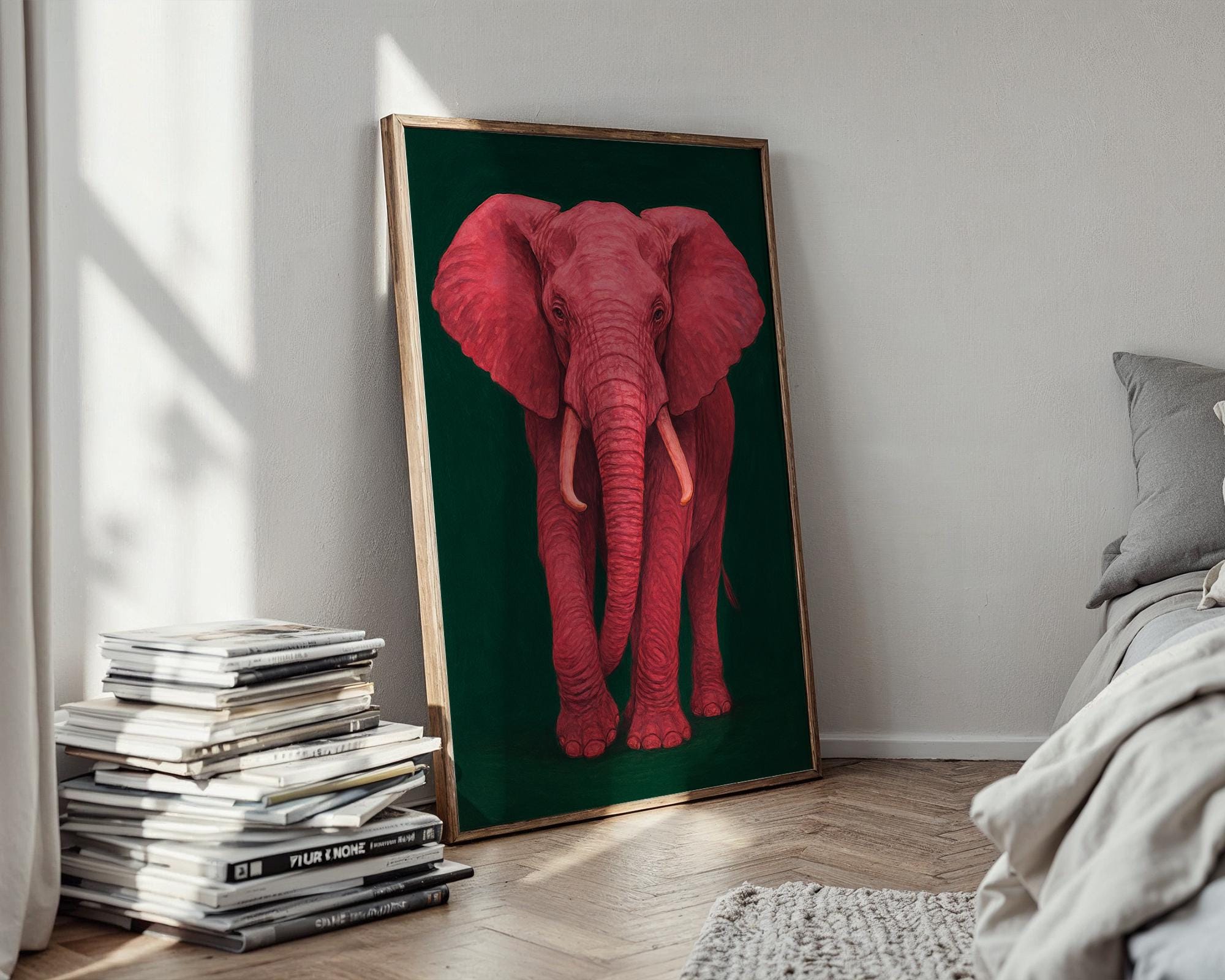 Elephant Wall Art Print | Majestic Wildlife Poster in Neutral Tones | Safari Animal Home Decor | Free Shipping on All Sizes - Just Great Posters
