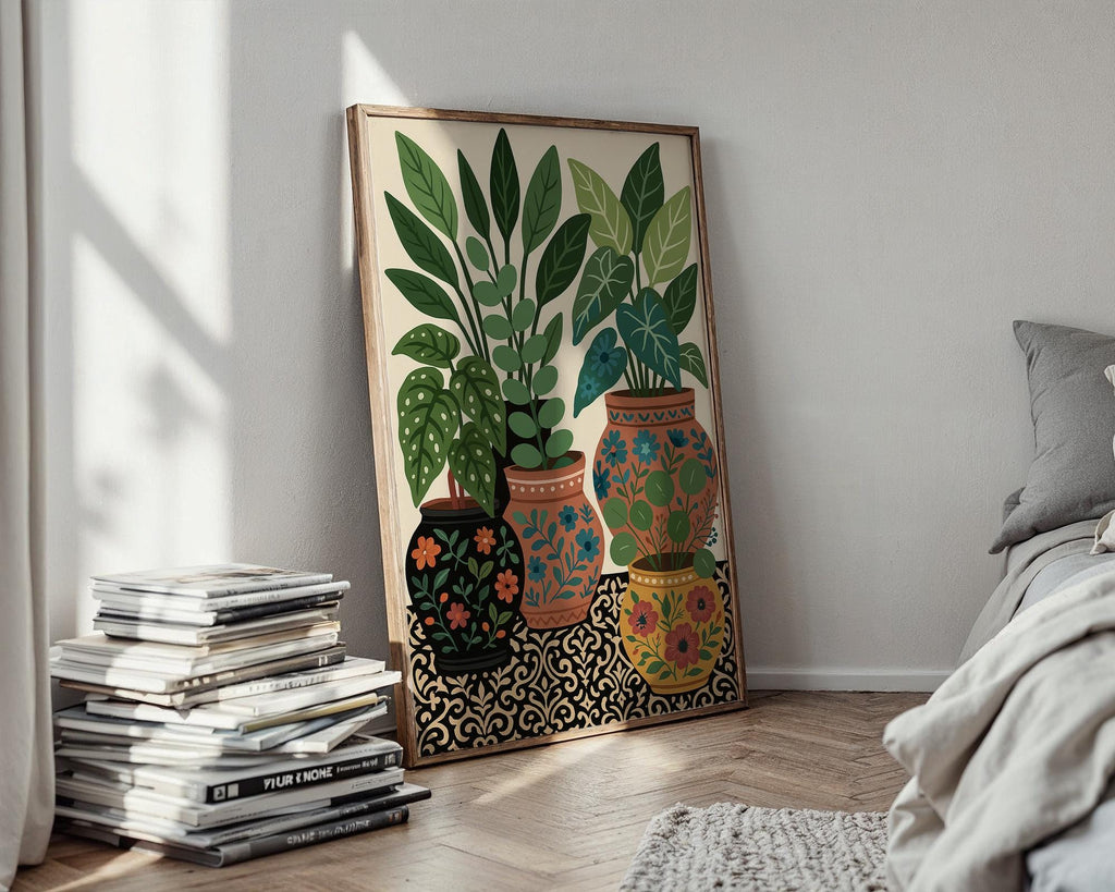 Potted Plant Art Print | Botanical Illustration Poster for Plant Lovers | Greenery Wall Decor for Home or Office | Free Shipping - Just Great Posters