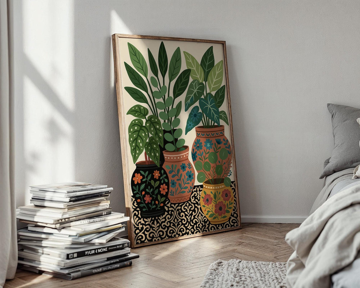 Potted Plant Art Print | Botanical Illustration Poster for Plant Lovers | Greenery Wall Decor for Home or Office | Free Shipping - Just Great Posters