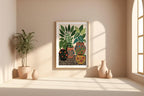 Potted Plant Art Print | Botanical Illustration Poster for Plant Lovers | Greenery Wall Decor for Home or Office | Free Shipping - Just Great Posters