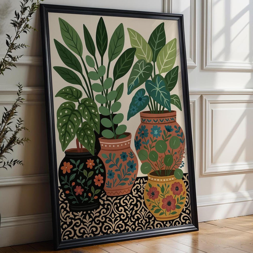 Potted Plant Art Print | Botanical Illustration Poster for Plant Lovers | Greenery Wall Decor for Home or Office | Free Shipping - Just Great Posters