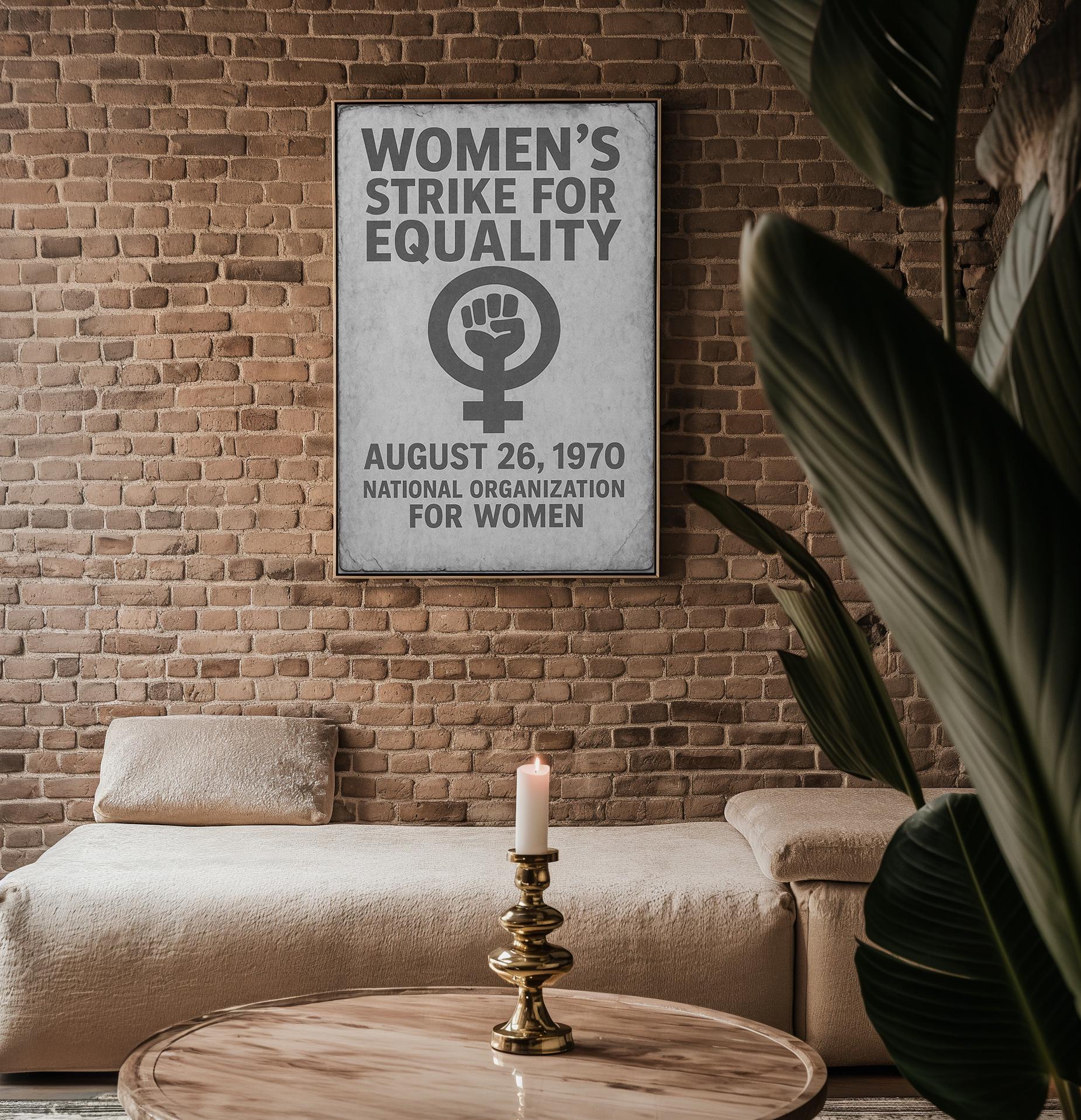 Feminist Protest Poster – Women’s Strike for Equality 1970 Print, Vintage Repro for Bold Feminist Wall Art or Political Gallery Space - Just Great Posters