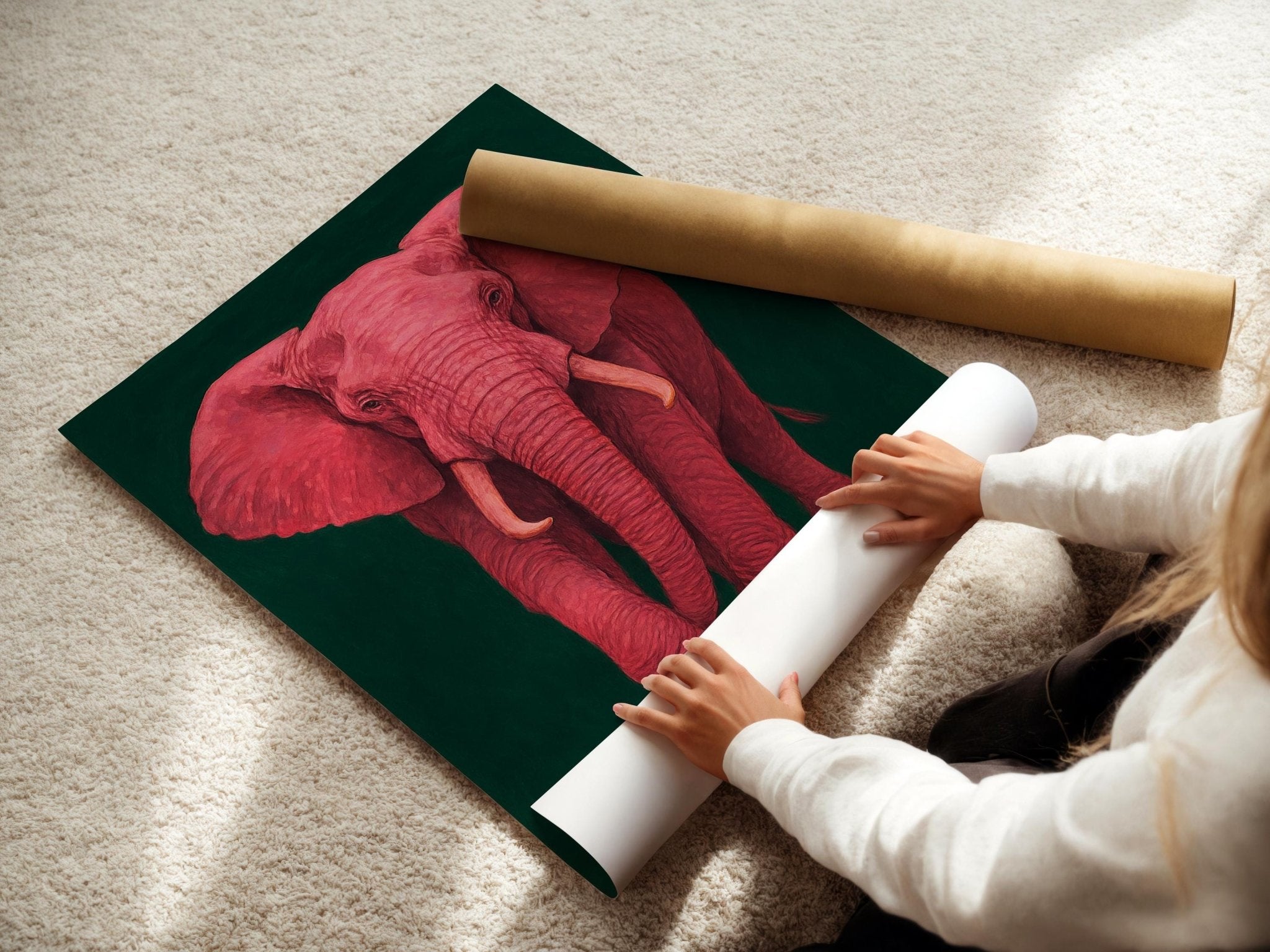 Elephant Wall Art Print | Majestic Wildlife Poster in Neutral Tones | Safari Animal Home Decor | Free Shipping on All Sizes - Just Great Posters