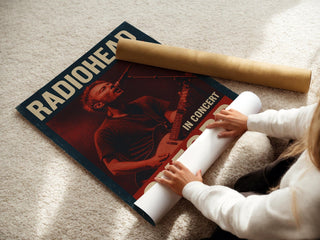 Radiohead Concert Poster – Vintage - Style Music Print with Oxford Gig Date, Gritty Red Rock Show Wall Art for Indie & Alt Fans - Just Great Posters