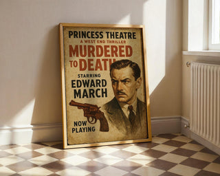 Murdered to Death Poster – West End Mystery Playbill Print, Retro Detective Drama Wall Art - Just Great Posters