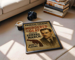 Murdered to Death Poster – West End Mystery Playbill Print, Retro Detective Drama Wall Art - Just Great Posters