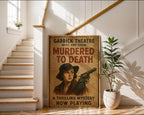 Murdered to Death Mystery Poster – West End Thriller Print with Femme Fatale Noir Style - Just Great Posters