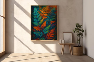 Psychedelic Fern Wall Art – Trippy Rainbow Botanical Print, Vibrant Nature Poster, Fantasy Forest Decor, Digital Download Artwork - Just Great Posters