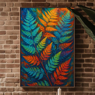 Psychedelic Fern Wall Art – Trippy Rainbow Botanical Print, Vibrant Nature Poster, Fantasy Forest Decor, Digital Download Artwork - Just Great Posters