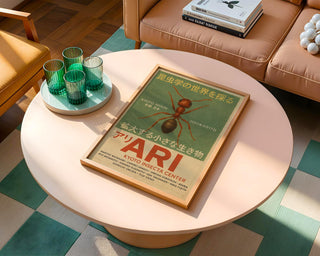 Ant Poster – ARI Kyoto Insect Center Print, Vintage Japanese Bug Wall Art, Physical Museum - Style Poster - Just Great Posters