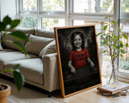 Smiling Kid DJ in Dystopian Ruins | Drop Incoming Tee Art Print | Dark Humour Wall Art | Apocalyptic Music Poster | Free Shipping - Just Great Posters