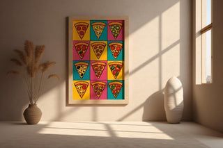 Pop Art Pizza Slice Poster | Bold Foodie Wall Print | Funny Kitchen Decor for Pizza Lovers | Colorful Retro Art | Free Shipping - Just Great Posters