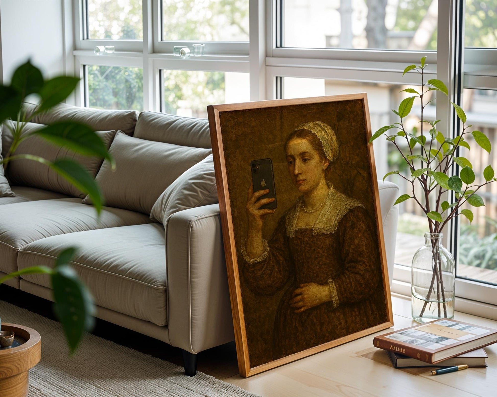 Renaissance Selfie Poster | Funny Classical Art Print with Smartphone | Vintage Modern Wall Art | Meme - Inspired Decor | Free Shipping - Just Great Posters