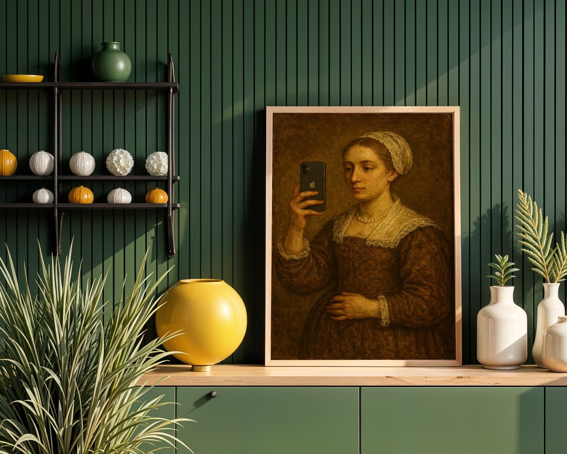 Renaissance Selfie Poster | Funny Classical Art Print with Smartphone | Vintage Modern Wall Art | Meme - Inspired Decor | Free Shipping - Just Great Posters