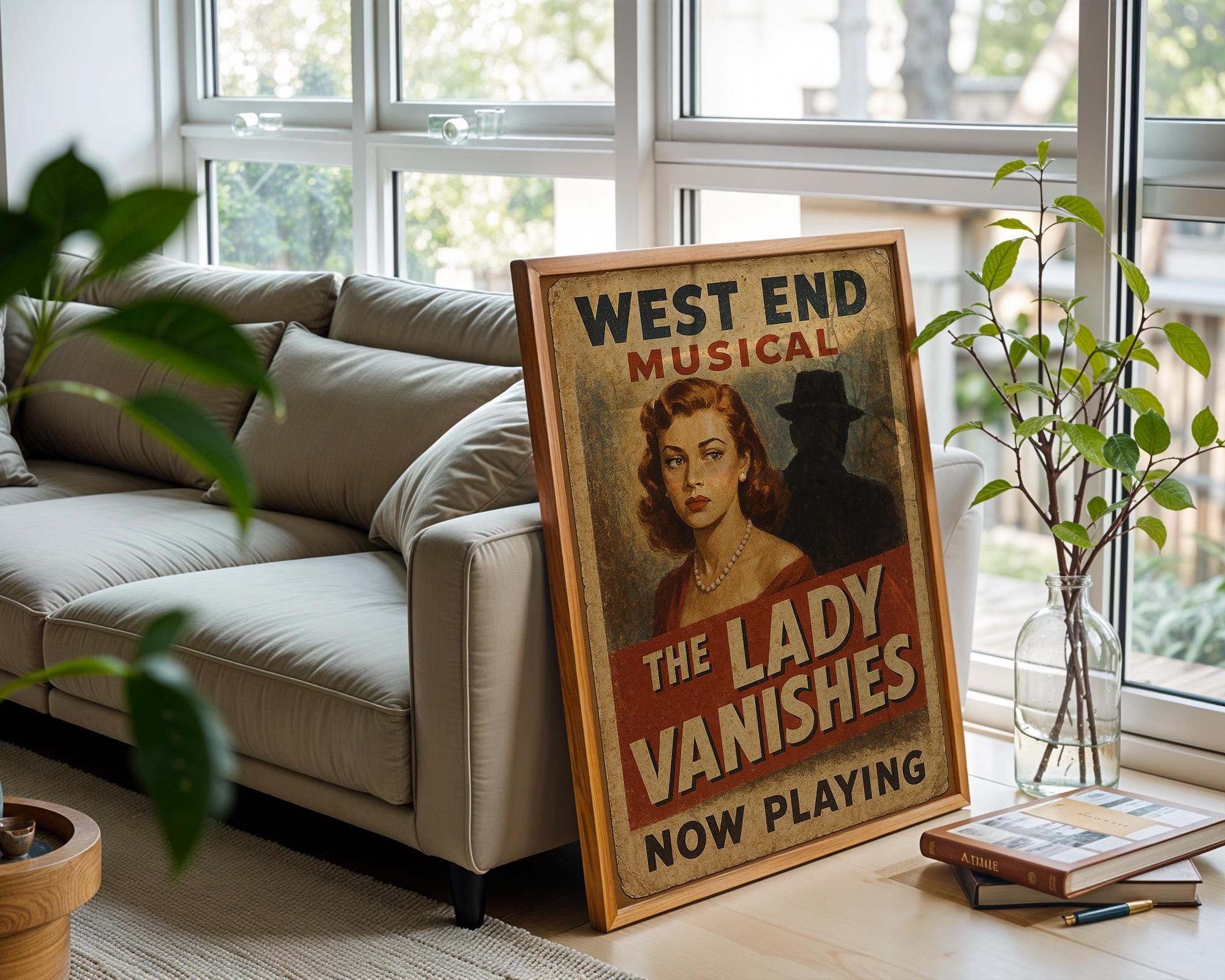 The Lady Vanishes Musical Poster | Retro Noir Theatre Print | West End Drama Wall Art | Vintage Mystery Decor | Free Shipping - Just Great Posters