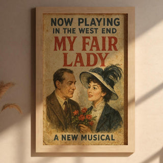 My Fair Lady Poster with Flowers | Vintage West End Musical Print | Retro Romance Theatre Wall Art | Free Shipping - Just Great Posters