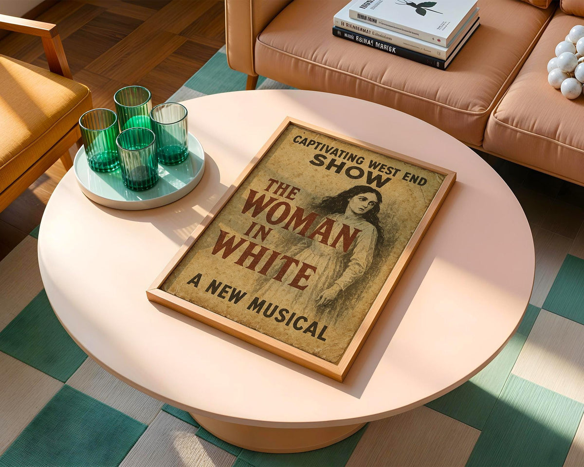 The Woman in White Musical Poster | Vintage Gothic West End Print | Mystery Theatre Wall Art | Retro Drama Decor | Free Shipping - Just Great Posters