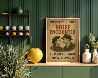 Brief Encounter Vintage Poster | Classic West End Drama Print | Retro Romance Theatre Wall Art | Old Time Love Story | Free Shipping - Just Great Posters