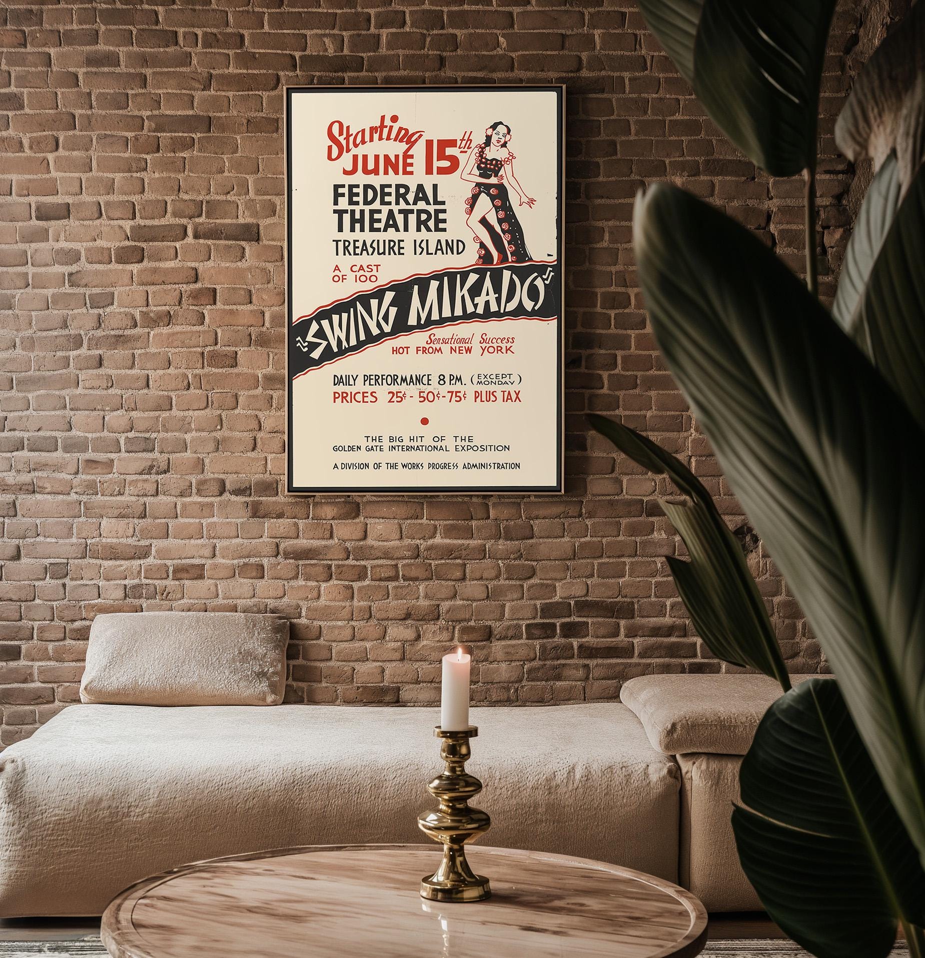 Swing Mikado Vintage Theatre Poster Print – Art Deco Burlesque Jazz Show Wall Art, Federal Theatre WPA Style, 1930s Repro - Just Great Posters
