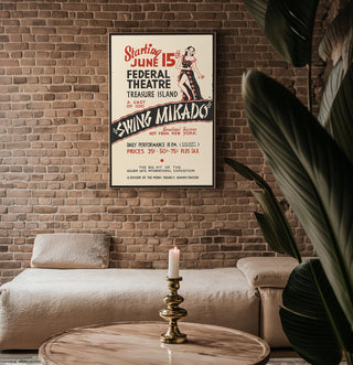 Swing Mikado Vintage Theatre Poster Print – Art Deco Burlesque Jazz Show Wall Art, Federal Theatre WPA Style, 1930s Repro - Just Great Posters
