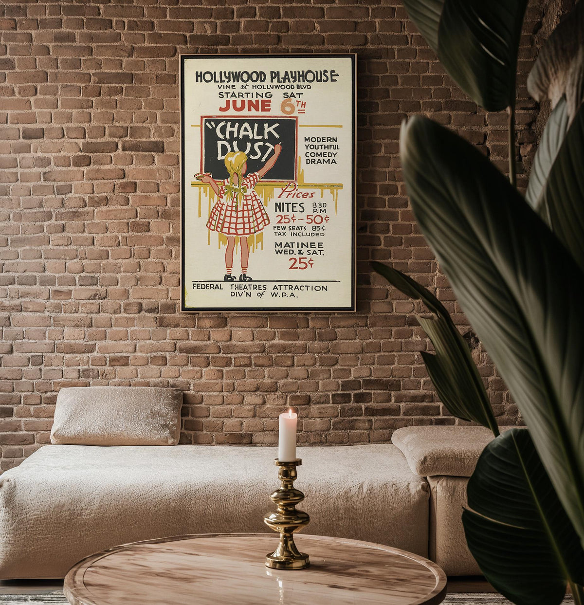 Chalk Dust WPA Poster Print – Retro School Play Wall Art, 1930s Federal Theatre Comedy Drama, Hollywood Playhouse Vintage Decor - Just Great Posters