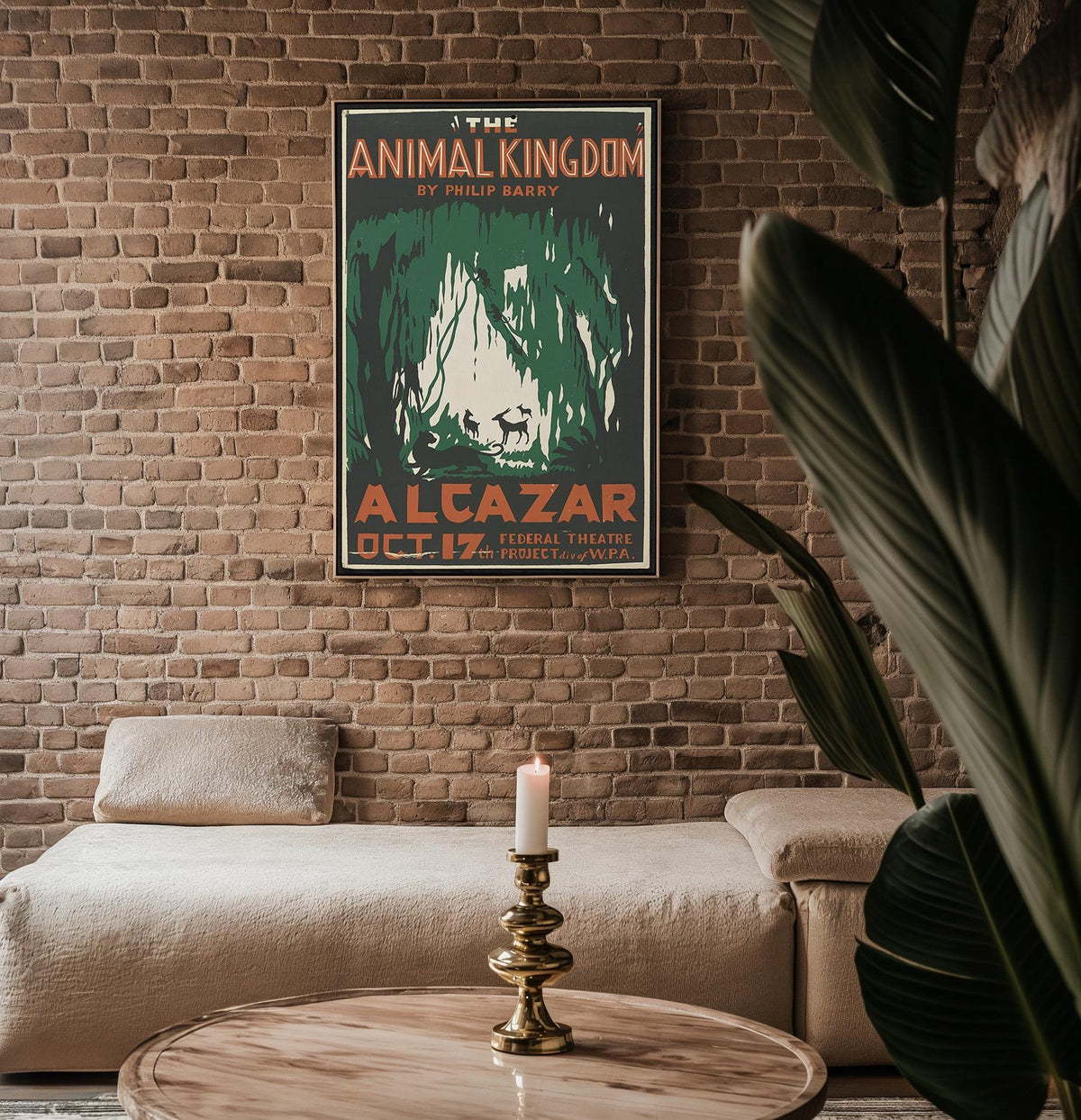 The Animal Kingdom WPA Poster Print – Jungle Silhouette Wall Art, 1930s Federal Theatre Vintage Decor, Wildlife Midcentury Style - Just Great Posters
