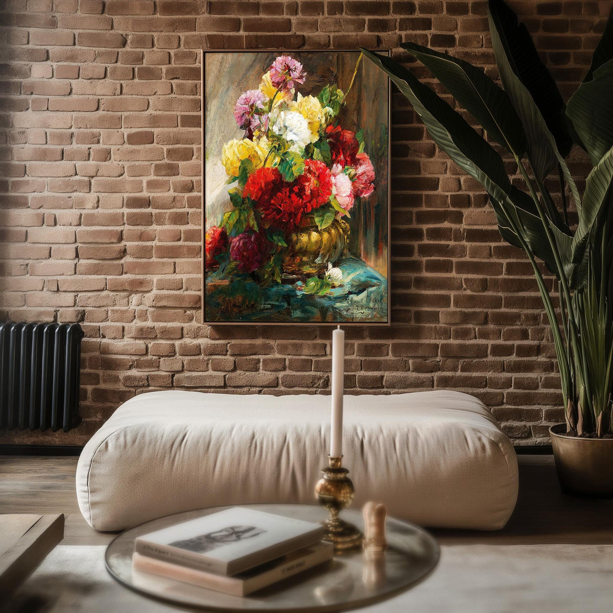 Impressionist Floral Still Life Print – Bold Vintage Peony Bouquet Wall Art, Painterly Flower Vase Poster, Romantic Fine Art Decor - Just Great Posters