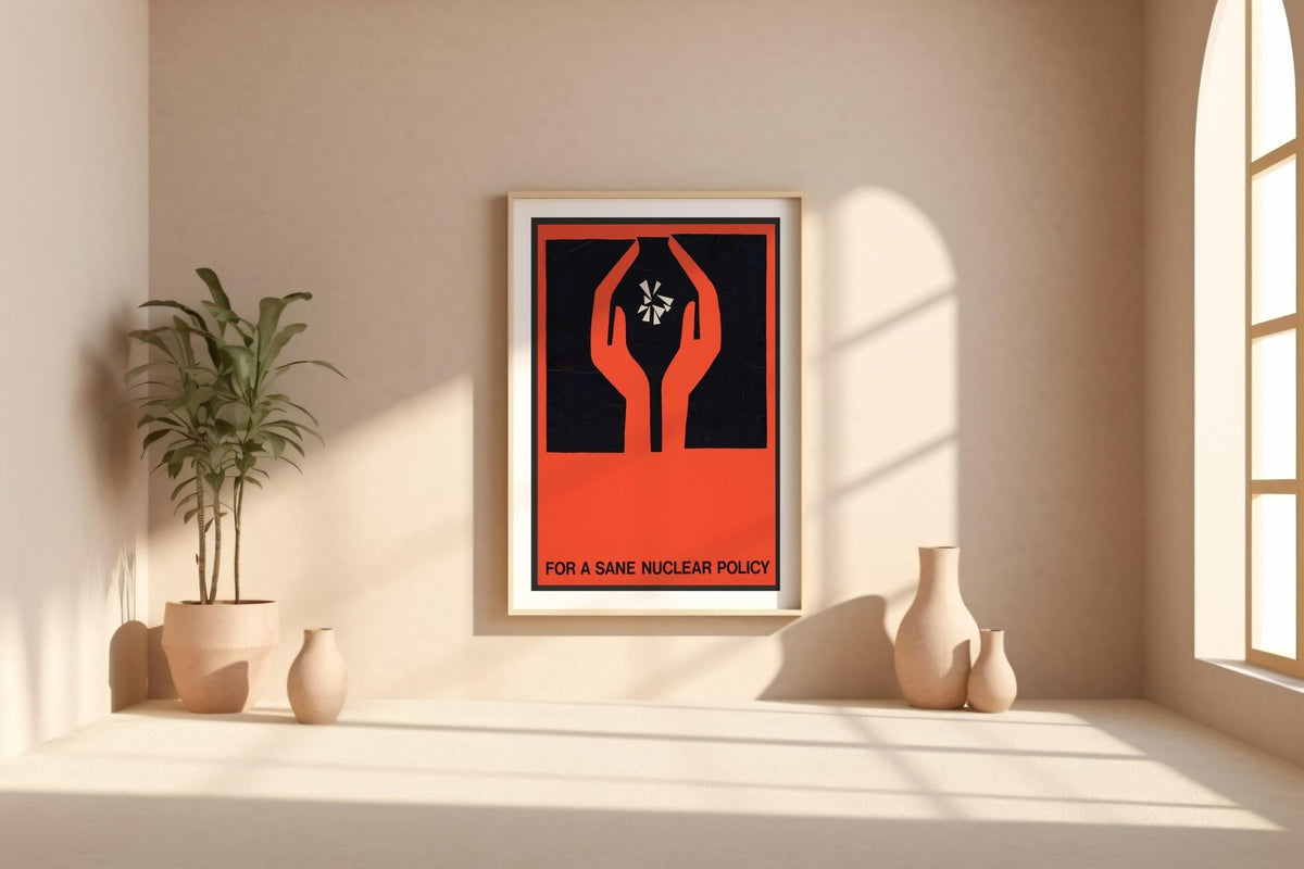 For a Sane Nuclear Policy Poster – Vintage Protest Art Print, 1960s Mid - Century Peace Movement Decor, Modernist Political Graphic - Just Great Posters